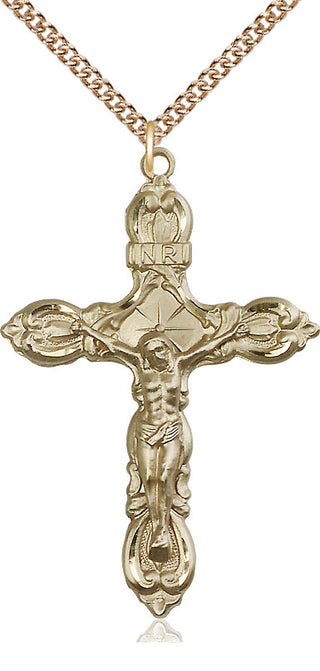 14kt Gold Filled Crucifix Medal Catholic Jewelry
