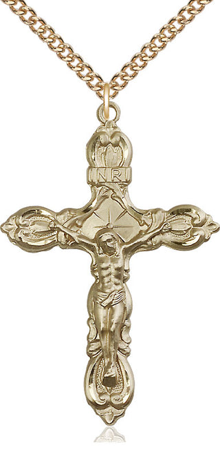 14kt Gold Filled Crucifix Medal Catholic Jewelry