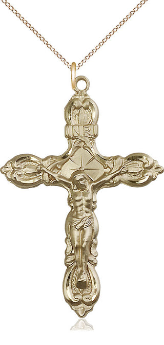 14kt Gold Crucifix Medal