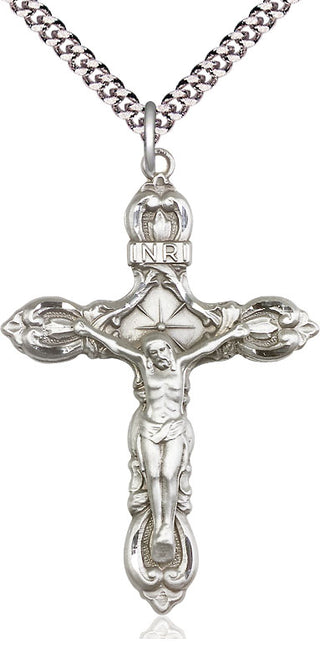 Sterling Silver Crucifix Medal Catholic Jewelry