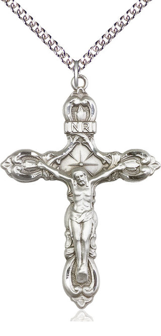 Sterling Silver Crucifix Medal Catholic Jewelry
