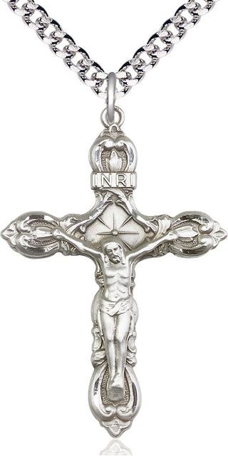 Sterling Silver Crucifix Medal Catholic Jewelry