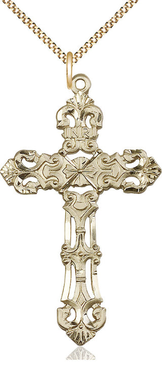 14kt Gold Filled Cross Medal Catholic Jewelry