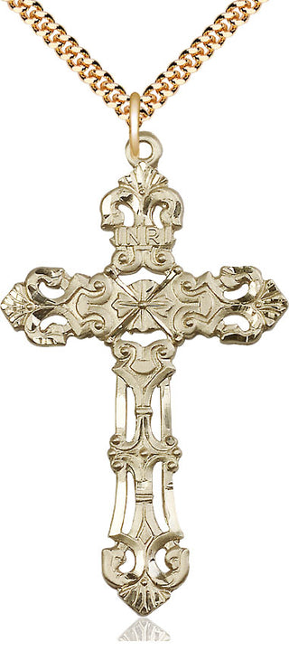 14kt Gold Filled Cross Medal Catholic Jewelry