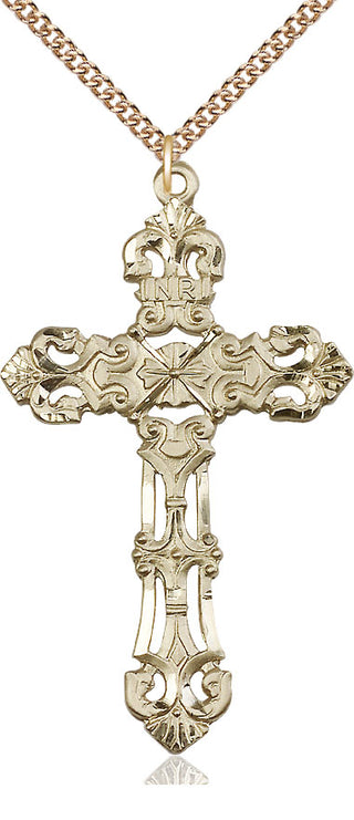14kt Gold Filled Cross Medal Catholic Jewelry