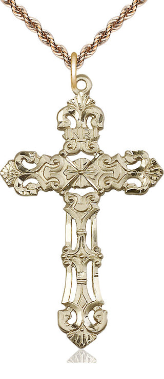 14kt Gold Filled Cross Medal Catholic Jewelry