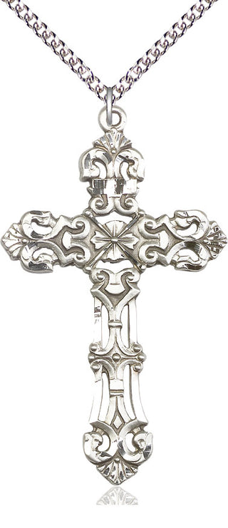 Sterling Silver Cross Medal Catholic Jewelry