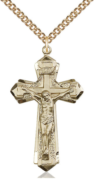 14kt Gold Filled Crucifix Medal Catholic Jewelry
