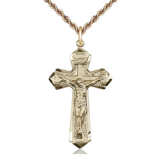 14kt Gold Filled Crucifix Medal Catholic Jewelry
