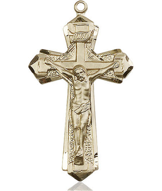 14kt Gold Crucifix Medal