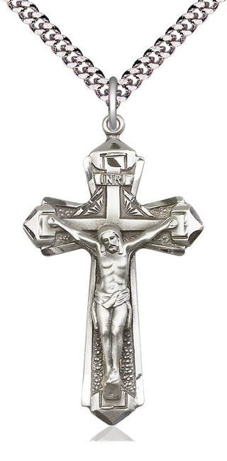 Pewter Crucifix Medal Catholic Jewelry
