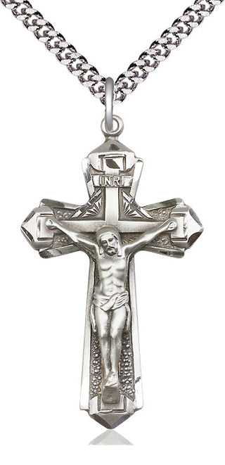 Pewter Crucifix Medal Catholic Jewelry