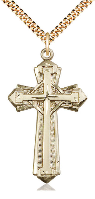 14kt Gold Filled Cross Medal Catholic Jewelry