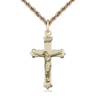 14kt Gold Filled Crucifix Medal Catholic Jewelry