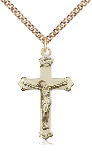 14kt Gold Crucifix Medal