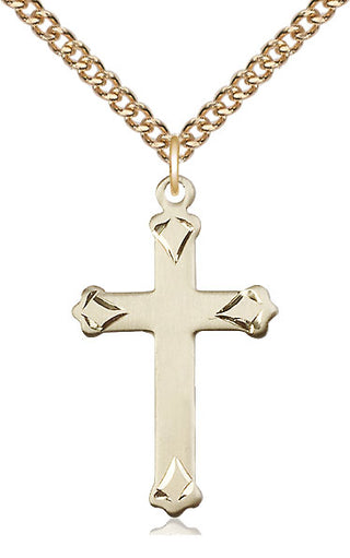 14kt Gold Filled Cross Medal Catholic Jewelry