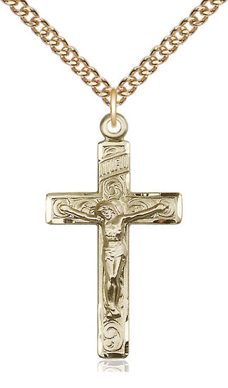 14kt Gold Crucifix Medal