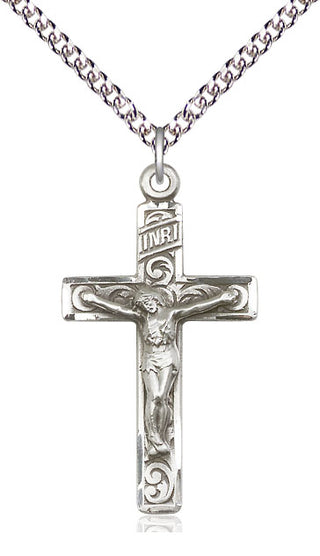 Sterling Silver Crucifix Medal Catholic Jewelry