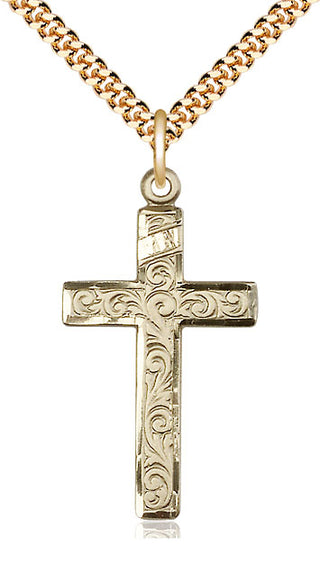 14kt Gold Filled Cross Medal Catholic Jewelry
