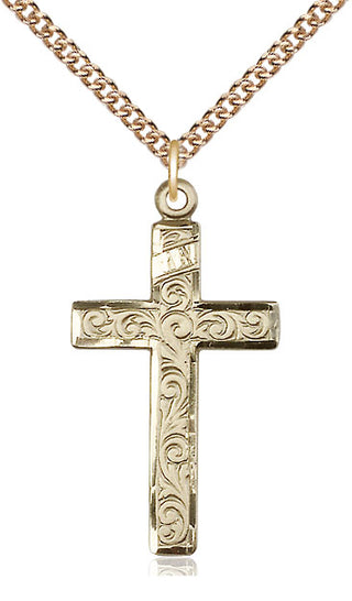 14kt Gold Filled Cross Medal Catholic Jewelry
