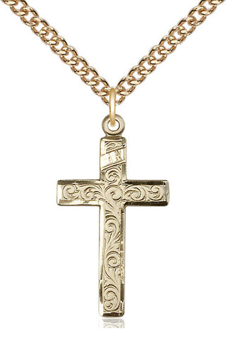 14kt Gold Filled Cross Medal Catholic Jewelry