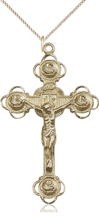 14kt Gold Crucifix Medal