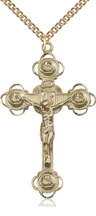 14kt Gold Crucifix Medal