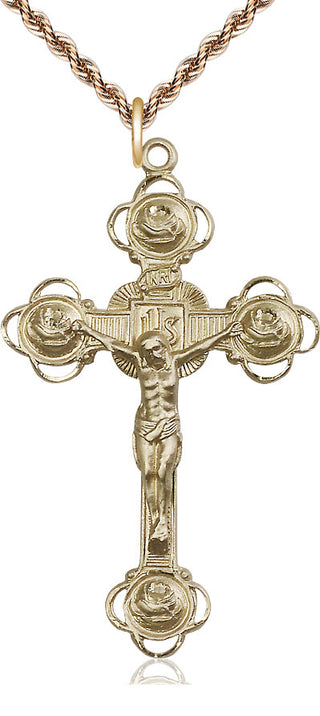 14kt Gold Crucifix Medal