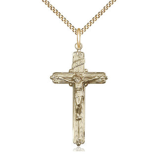 14kt Gold Filled Crucifix Medal Catholic Jewelry