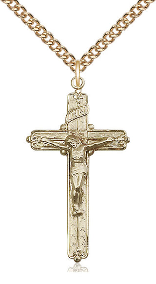 14kt Gold Filled Crucifix Medal Catholic Jewelry