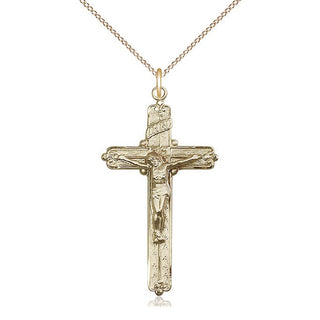 14kt Gold Crucifix Medal
