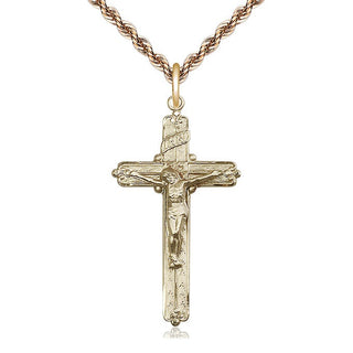 14kt Gold Crucifix Medal