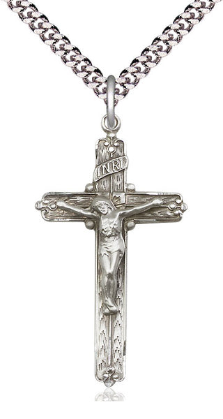 Sterling Silver Crucifix Medal Catholic Jewelry