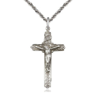 Sterling Silver Crucifix Medal Catholic Jewelry