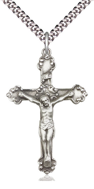 Sterling Silver Crucifix Medal Catholic Jewelry