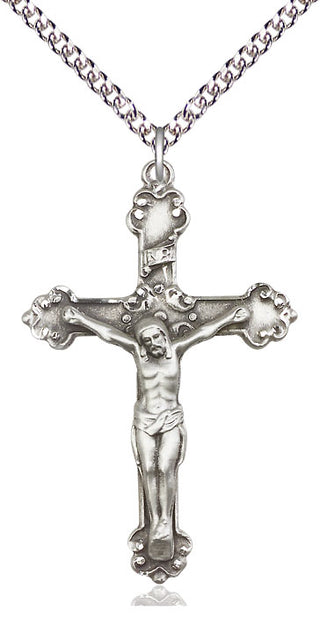 Sterling Silver Crucifix Medal Catholic Jewelry