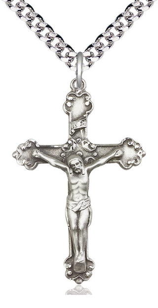 Sterling Silver Crucifix Medal Catholic Jewelry