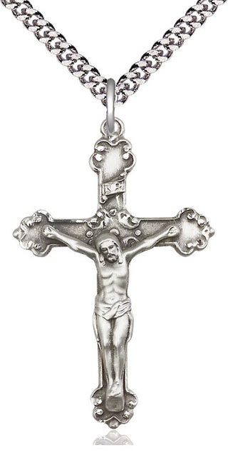 Sterling Silver Crucifix Medal Catholic Jewelry