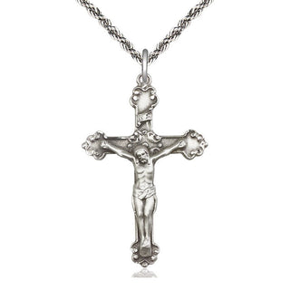 Sterling Silver Crucifix Medal Catholic Jewelry