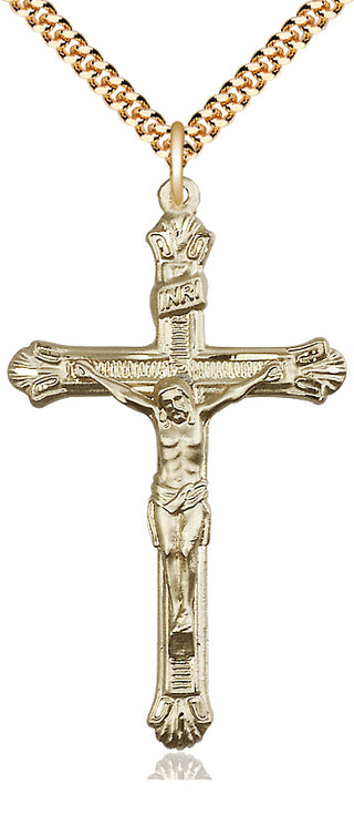 14kt Gold Filled Crucifix Medal Catholic Jewelry