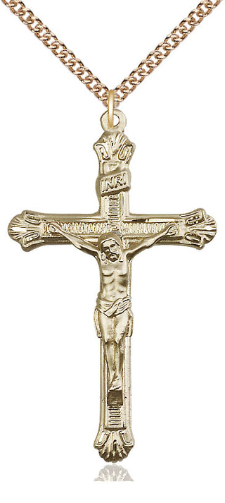 14kt Gold Filled Crucifix Medal Catholic Jewelry