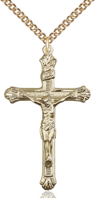 14kt Gold Crucifix Medal