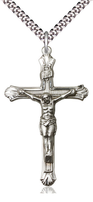 Sterling Silver Crucifix Medal Catholic Jewelry