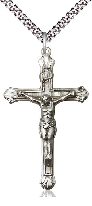 Sterling Silver Crucifix Medal Catholic Jewelry