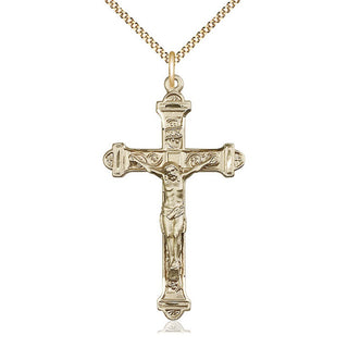 14kt Gold Filled Crucifix Medal Catholic Jewelry