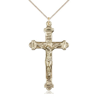 14kt Gold Filled Crucifix Medal Catholic Jewelry