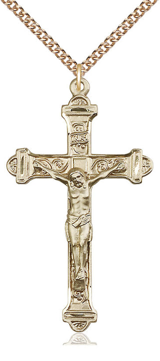 14kt Gold Crucifix Medal