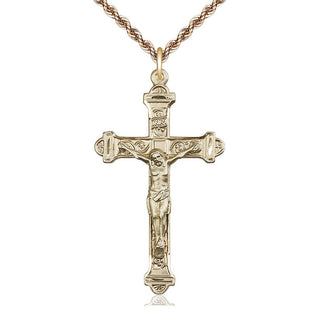 14kt Gold Crucifix Medal