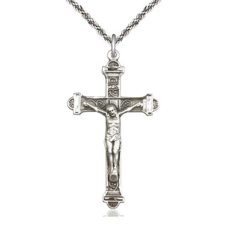 Sterling Silver Crucifix Medal Catholic Jewelry