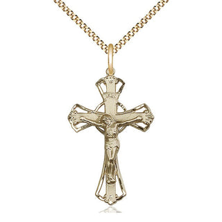 14kt Gold Filled Crucifix Medal Catholic Jewelry